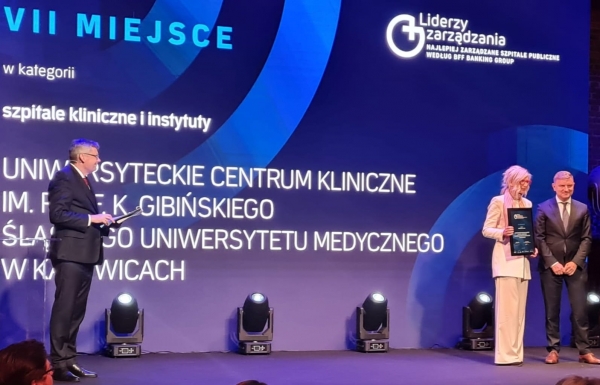 7 miejsce UCK w rankingu - najlepiej zarządzane szpitale publiczne w kategorii Szpitale Kliniczne i Instytuty