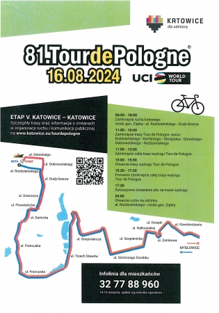 Tour de Pologne w Katowicach. Uwaga na utrudnienia komunikacyjne!